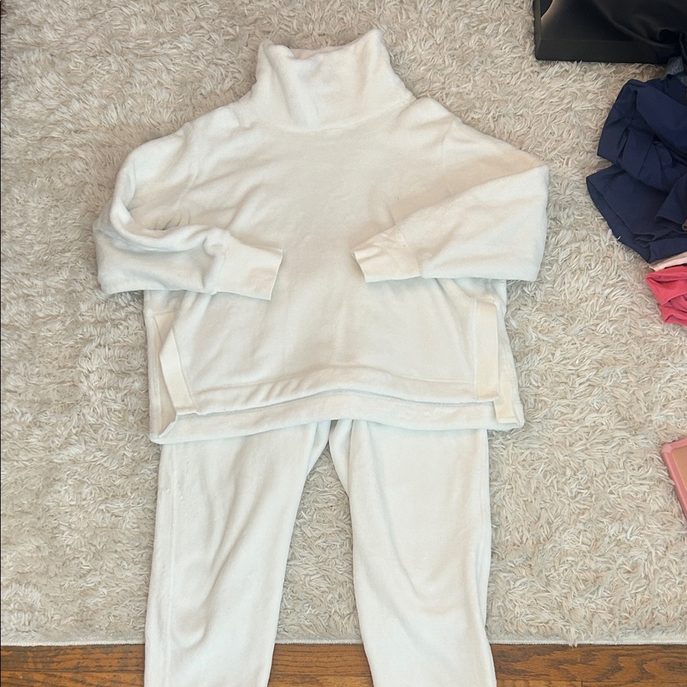 Athleta White Sweatshirt & Hoodie Set